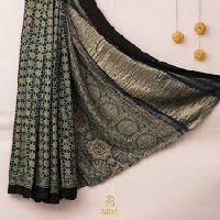 Hand Block Printed Silk Saree