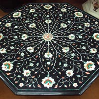 Black Marble Inlay Table Top
