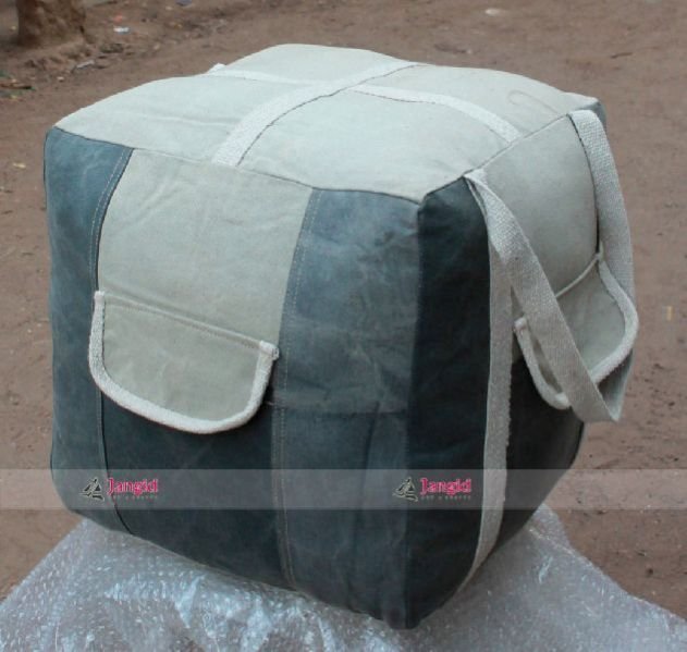 HANDMADE CANVAS POUF