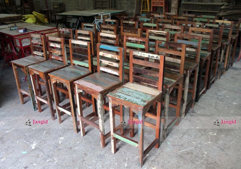 RECLAIMED WOOD BAR CHAIR