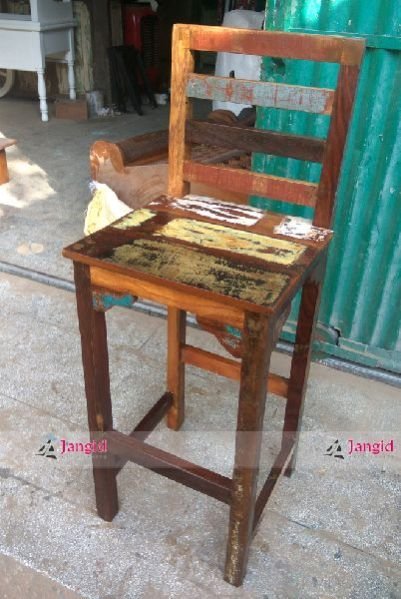 RECYCLE WOOD BAR CHAIR