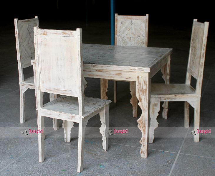 WHITE WASH DINING TABLE SET