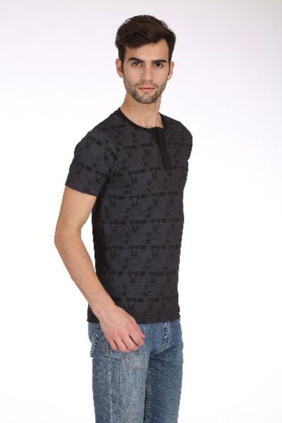 Mens Placket Neck T-Shirt (8937)