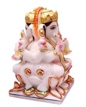 RS022-3 Marble Ganesh JI Statue