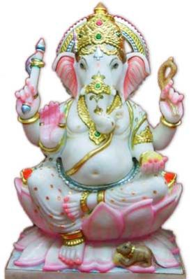 White Marble Ganesh Statue 01