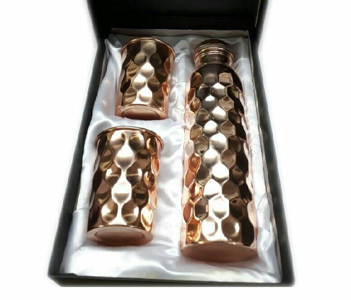 Copper Bottle with Glass Set 01