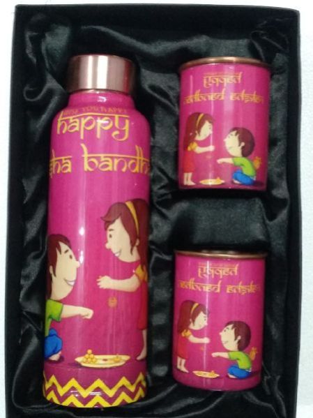 Copper Bottle with Glass Set 06