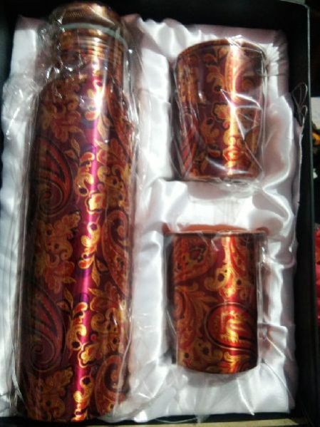 Copper Bottle with Glass Set 08