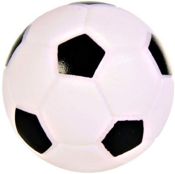 Black & White Dog Rubber Ball Toy