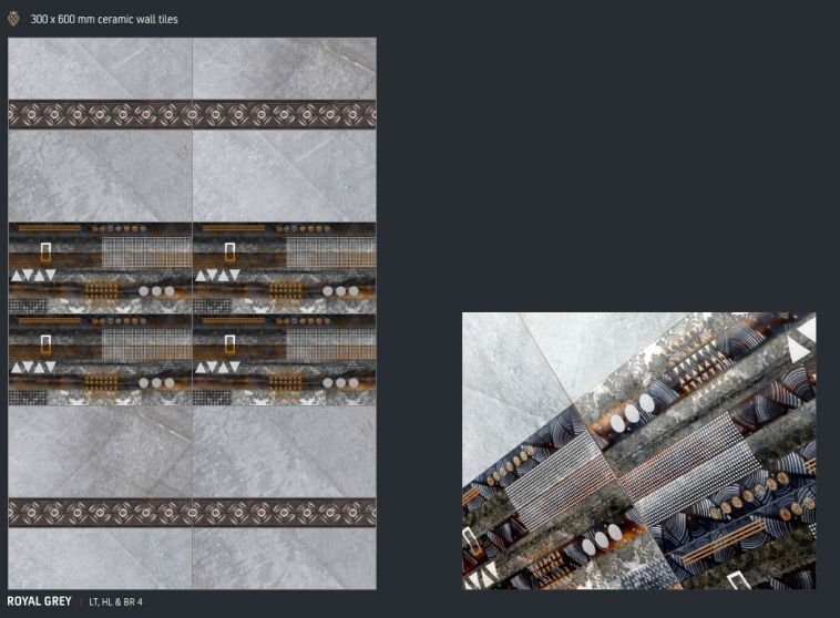 Royal Grey 300x600 mm Royal Burry Tiles