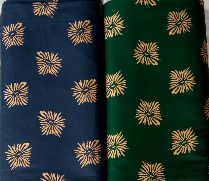 Gold Print Rayon Fabric 03