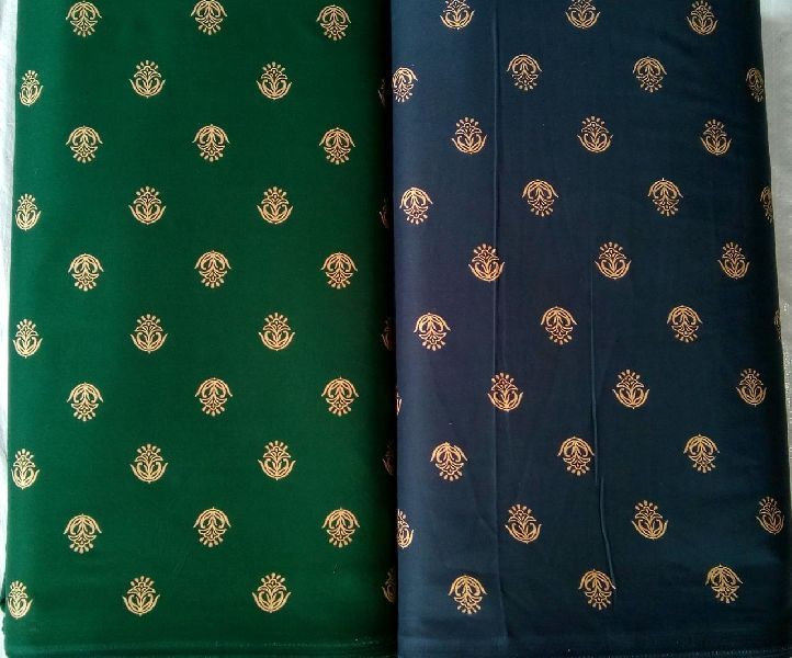 Gold Print Rayon Fabric 04