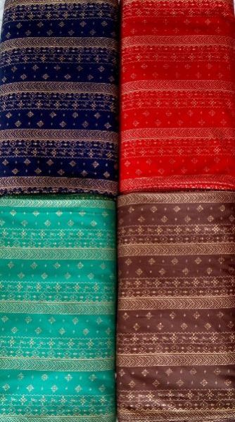 Gold Print Rayon Fabric 06