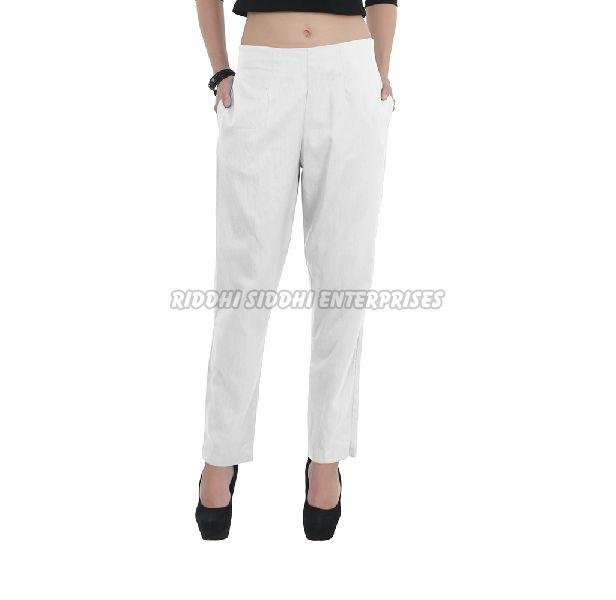 White Ladies Linen Pant