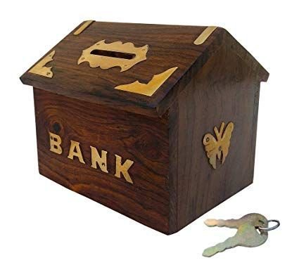 Wooden Money Bank 01