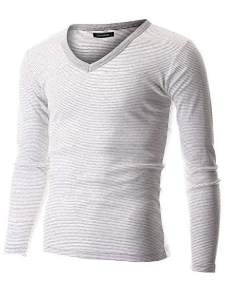Mens V-Neck Striped T-Shirts 07