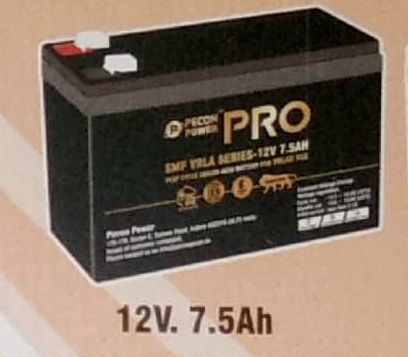12 V 7.5 AH Pecon Pro SMF Vrla Battery