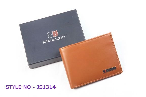 JS1314 Mens Light Brown Leather Wallet