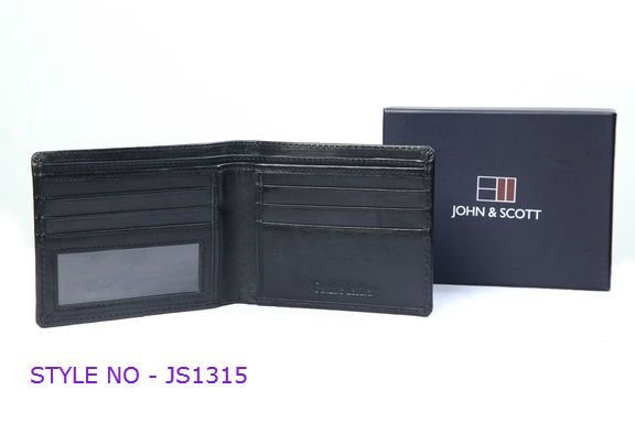 JS1315 Mens Black Leather Wallet
