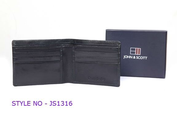 JS1316 Mens Black Leather Wallet