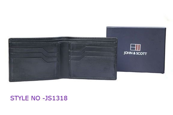 JS1318 Mens Black Leather Wallet