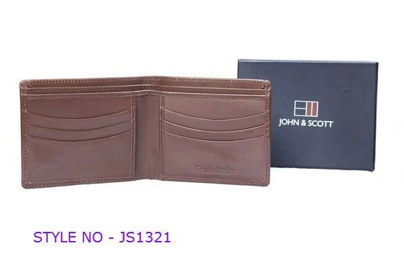 JS1321 Mens Brown Leather Wallet