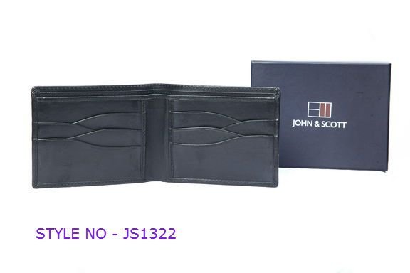JS1322 Mens Black Leather Wallet