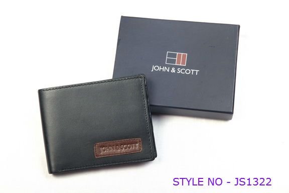 JS1322 Mens Black Leather Wallet