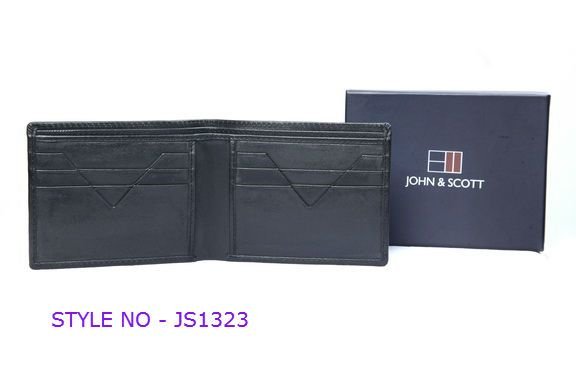 JS1323 Mens Black Leather Wallet