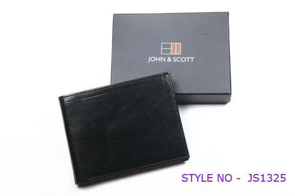 JS1325 Mens Black Leather Wallet