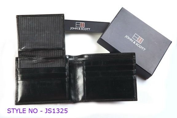 JS1325 Mens Black Leather Wallet
