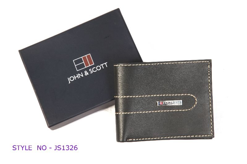 JS1326 Mens Black Leather Wallet