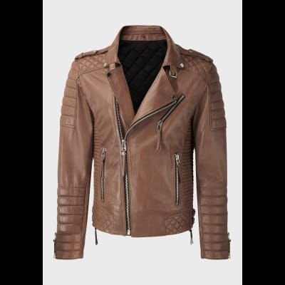 Ladies Brown Leather Jacket 01