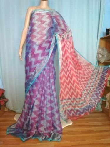 Ikat Linen Saree 02