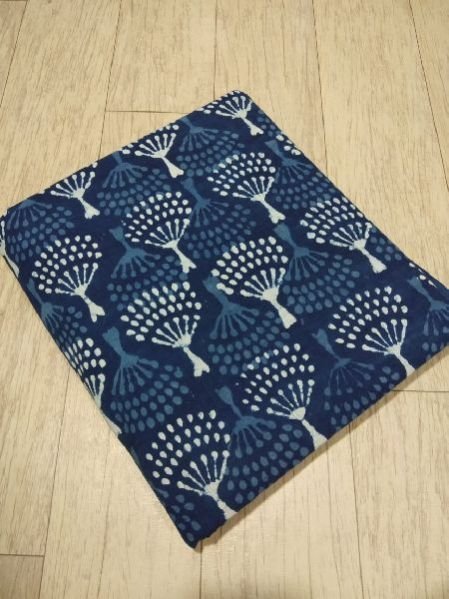 Cotton Indigo Dabu Print Fabric 01