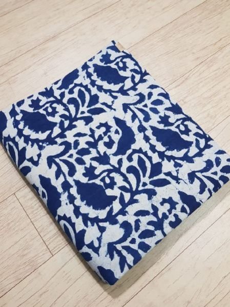 Cotton Indigo Dabu Print Fabric 02