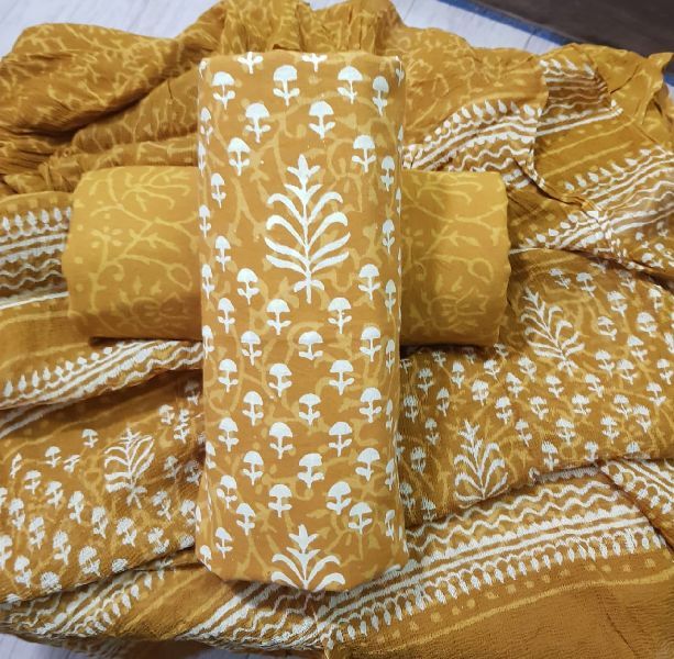 Cotton Suit with Chiffon Dupatta 07