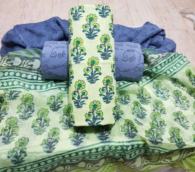 Cotton Suit with Chiffon Dupatta 09