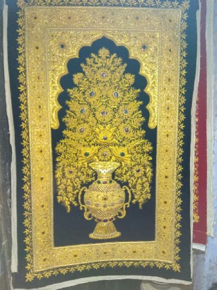 Velvet Zari Wall Panel With Real Stone 07