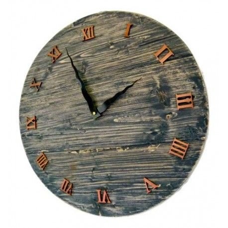 Gray Artizay Distressed Wood Roman Numbers Wall Clock