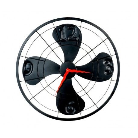 Black Metal Fan Wall Clock