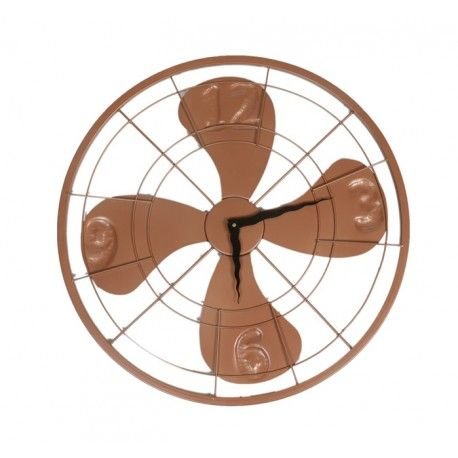 Brown Metal Fan Wall Clock