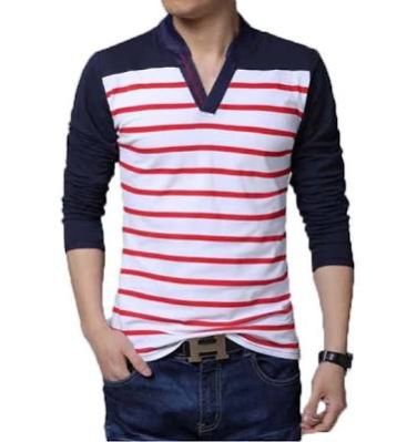 Mens Polo Neck Striped T-Shirts 04