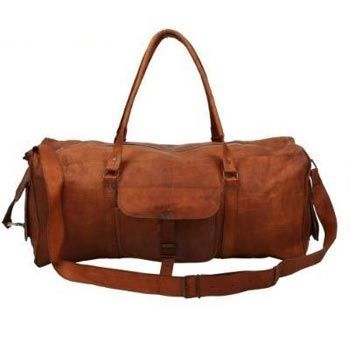 Vintage Brown Genuine Leather Sports & Gym Duffel Bag