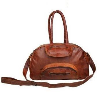 Vintage Brown Genuine Leather Sports & Gym Duffel Bag
