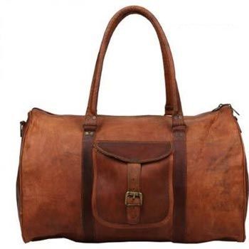 Vintage Brown Genuine Leather Traveling Duffel Bag