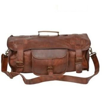 Vintage Brown Genuine Leather Traveling Luggage Bag