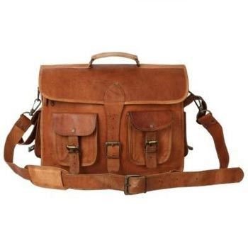Vintage Brown Genuine Leather Mac Book  Messenger Bag