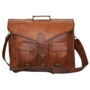 Vintage Brown Genuine Leather Mac Book  Messenger Bag