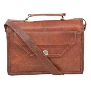 Vintage Brown Leather iPad Messenger Bag